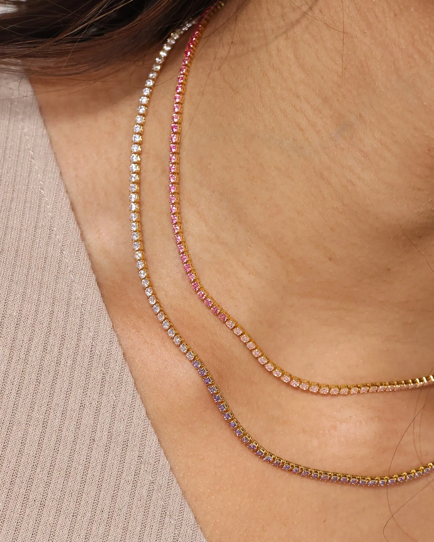 Raising Hell Lizzie Micro Choker Set Gold/Pink/Purple