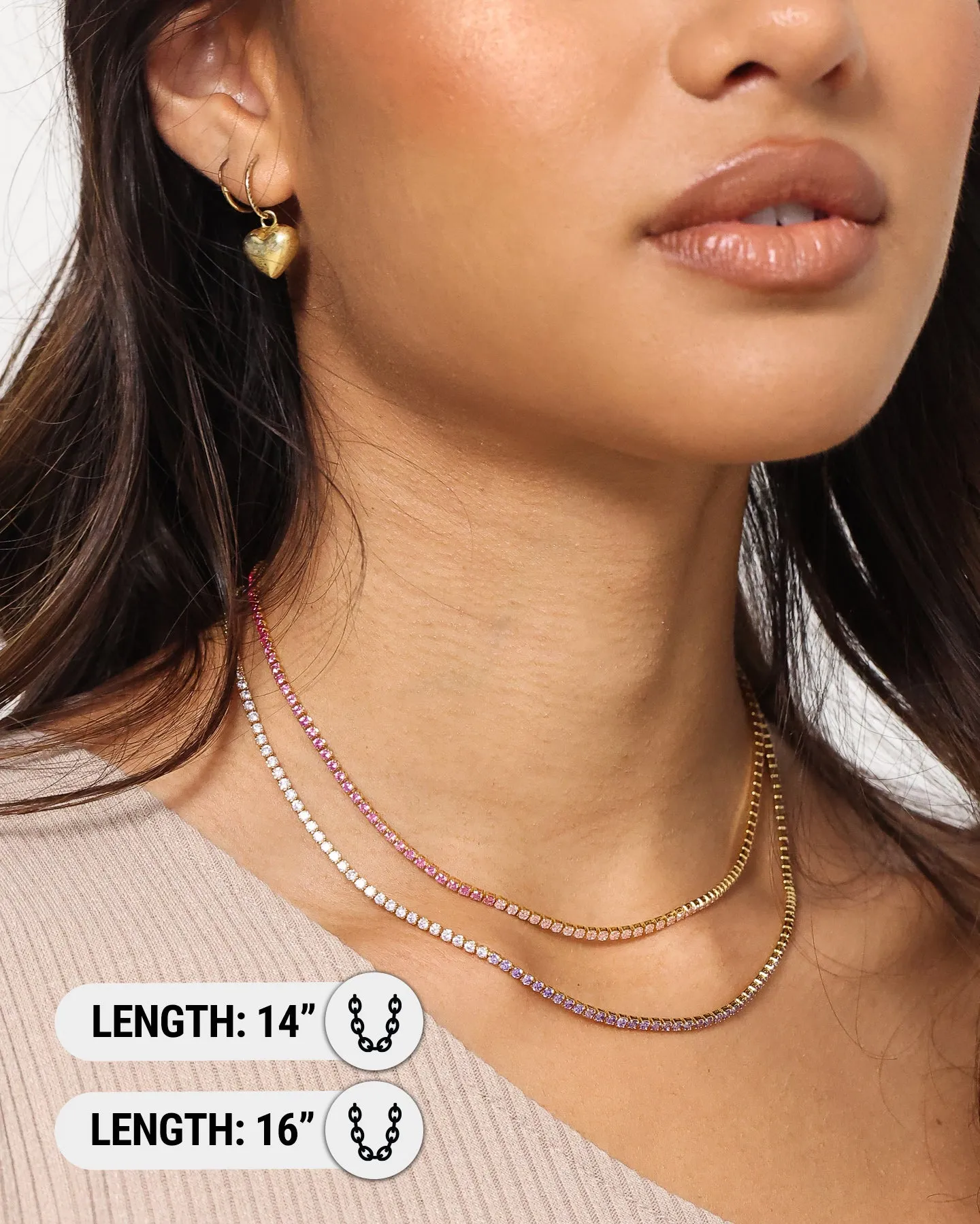 Raising Hell Lizzie Micro Choker Set Gold/Pink/Purple