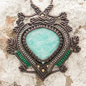Rani Macrame Pendant with Amazonite Stone