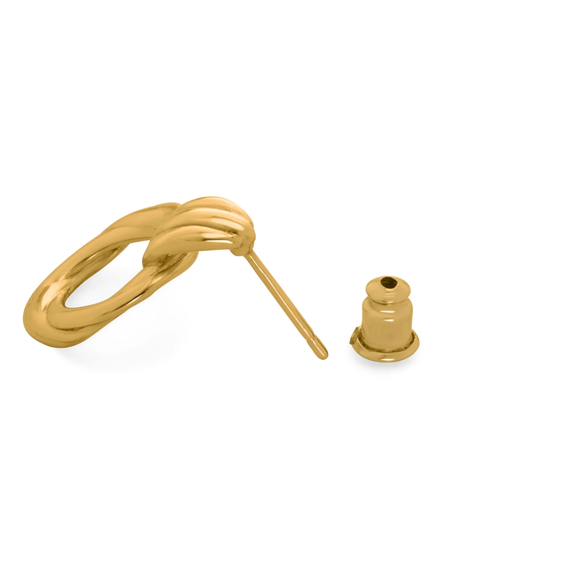Real Gold Plated Door Knocker Studs Earrings