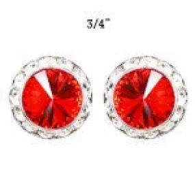 Red Crystal Stud Earrings