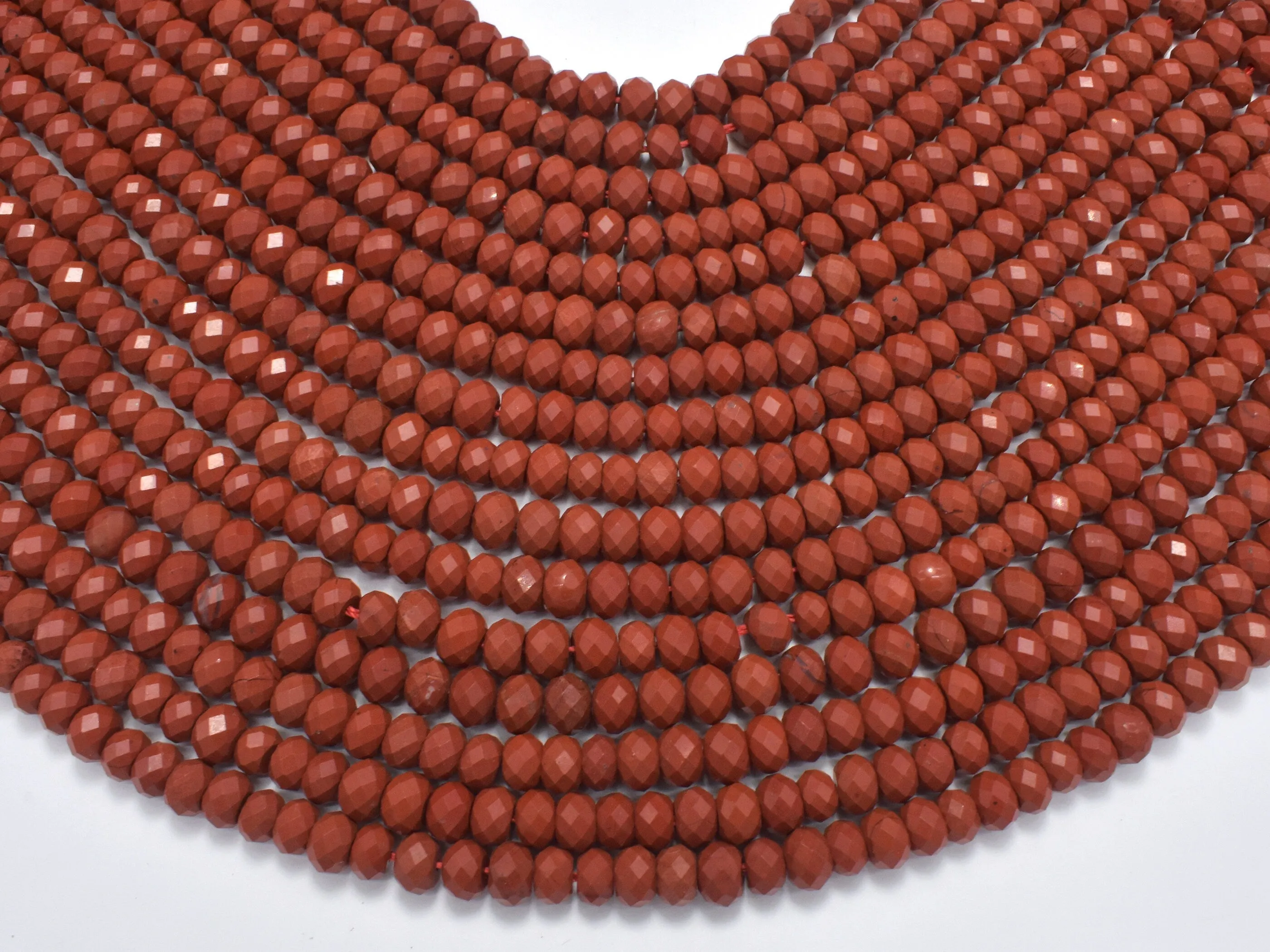 Red Jasper Beads, 4x6mm Faceted Rondelle