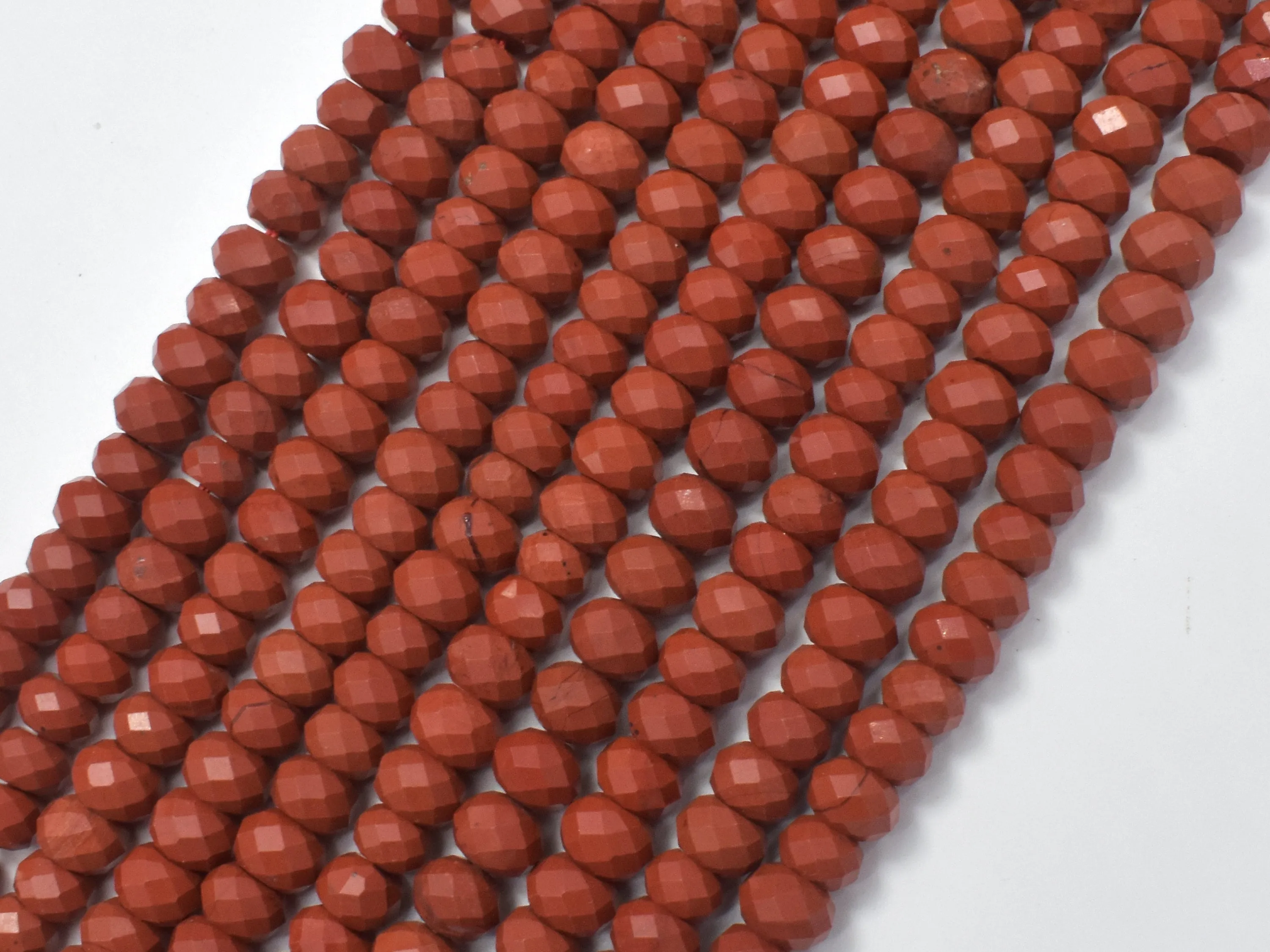 Red Jasper Beads, 4x6mm Faceted Rondelle