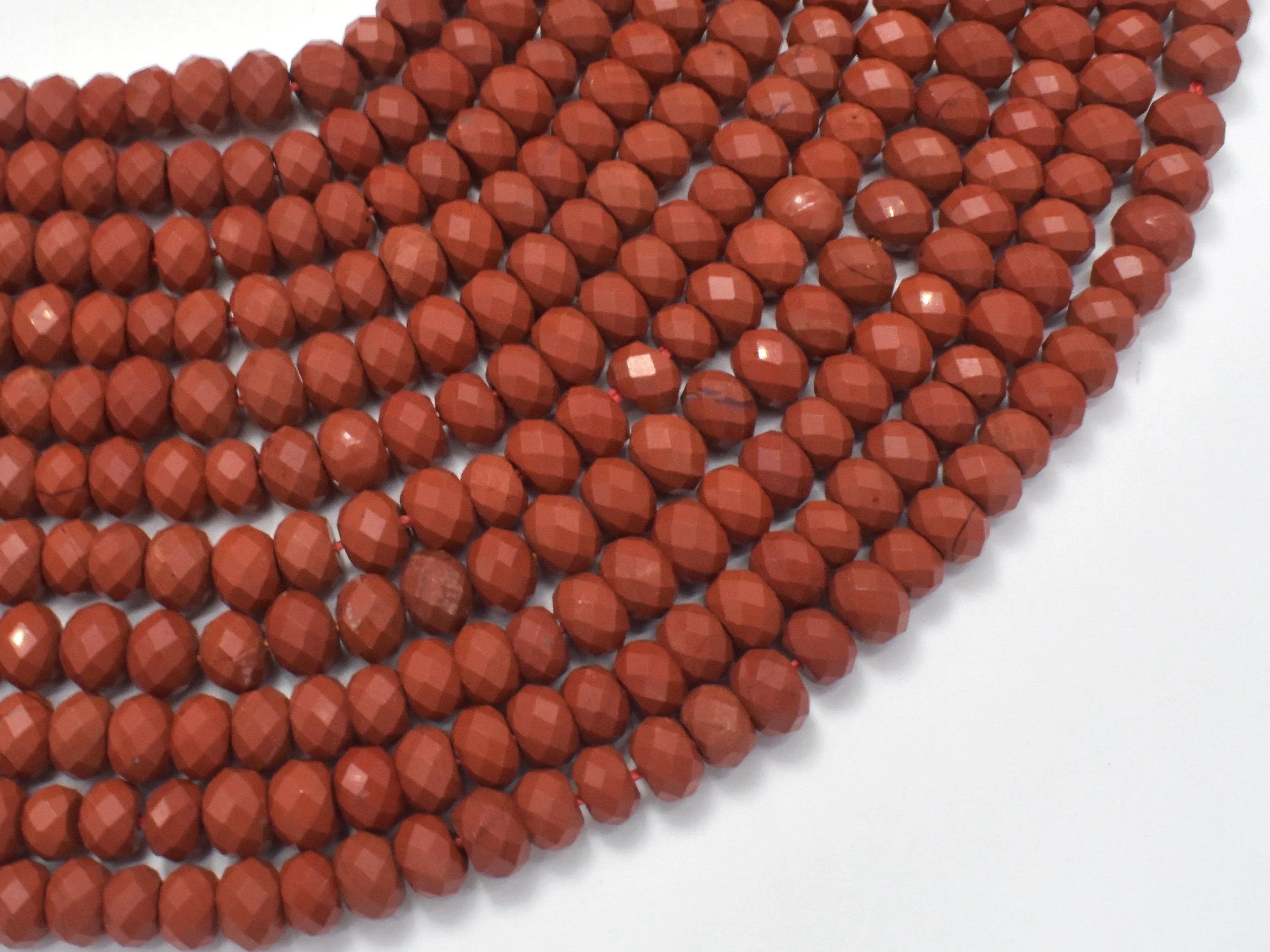 Red Jasper Beads, 4x6mm Faceted Rondelle