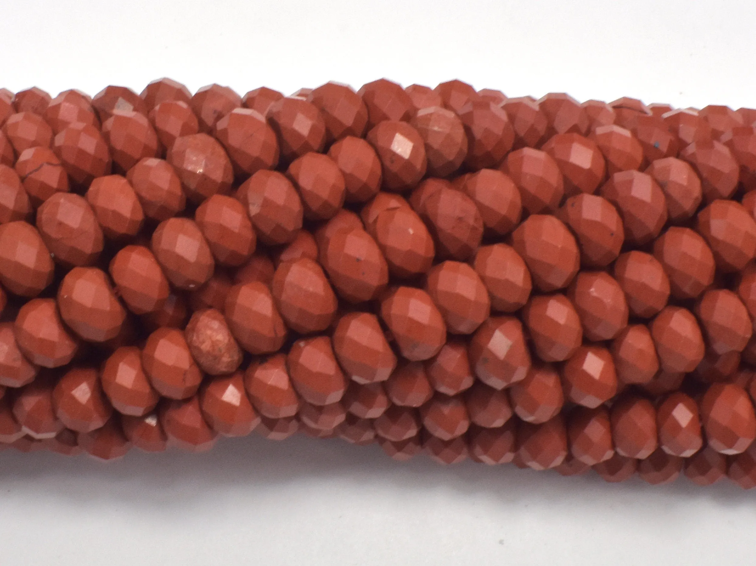 Red Jasper Beads, 4x6mm Faceted Rondelle