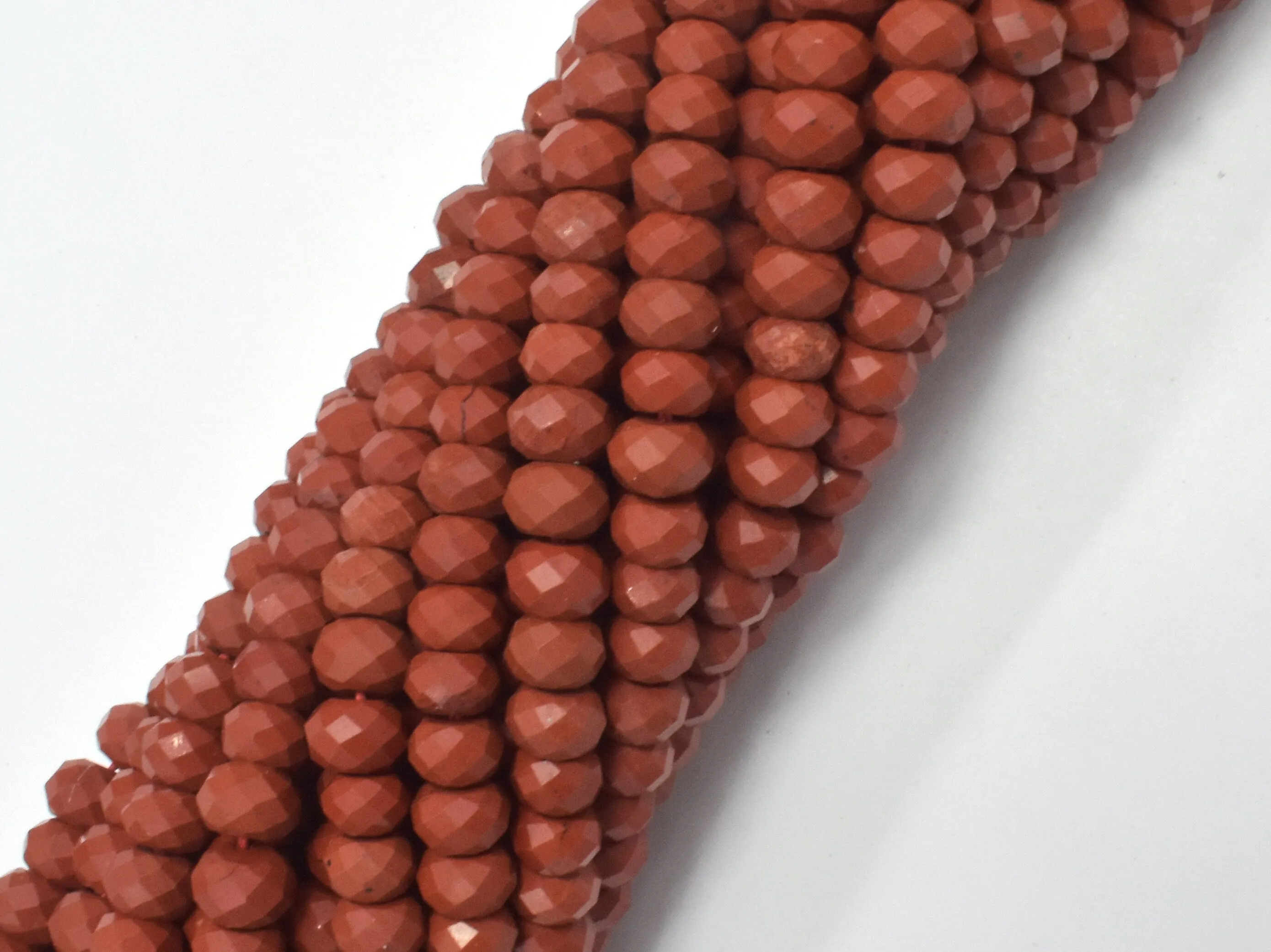 Red Jasper Beads, 4x6mm Faceted Rondelle