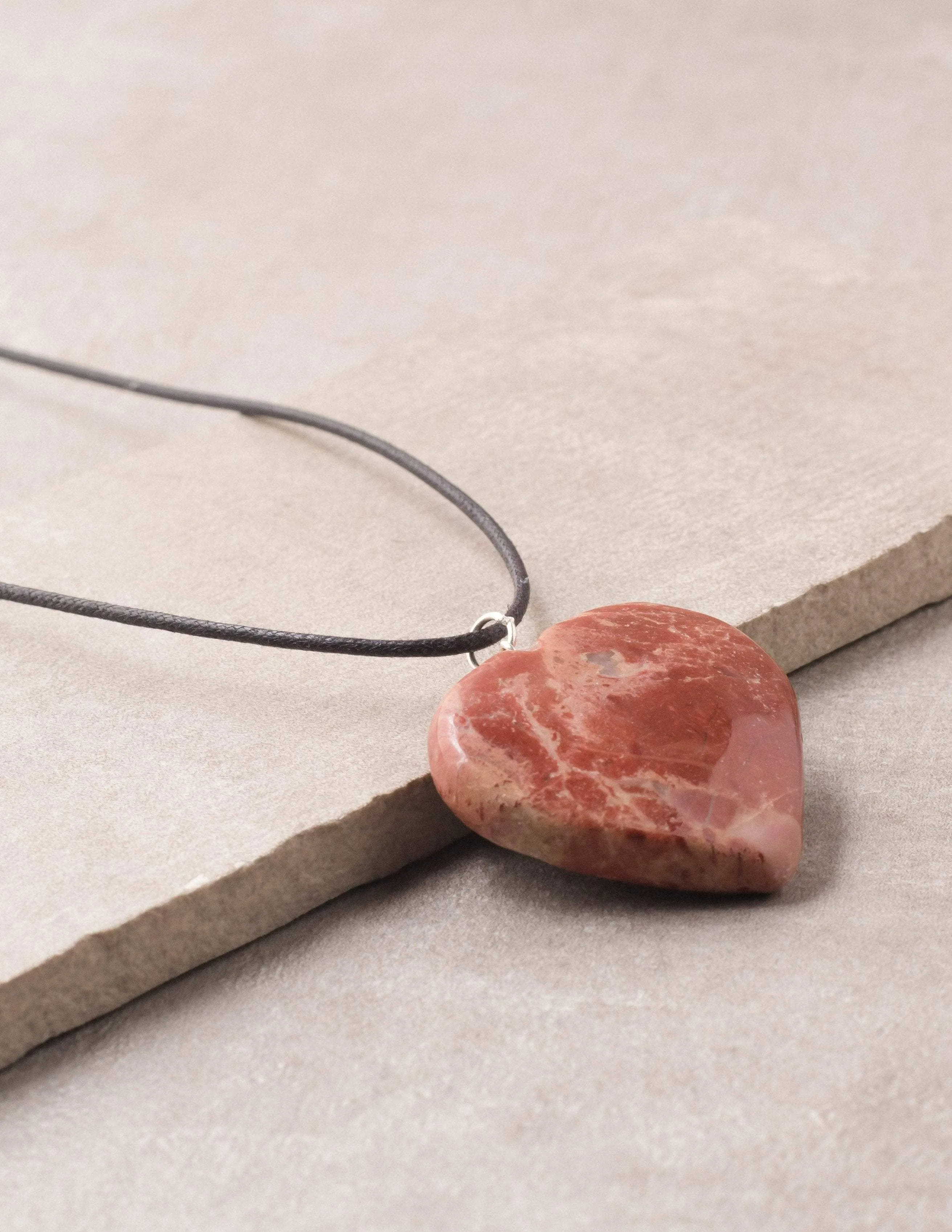 Red Jasper Heart Pendant