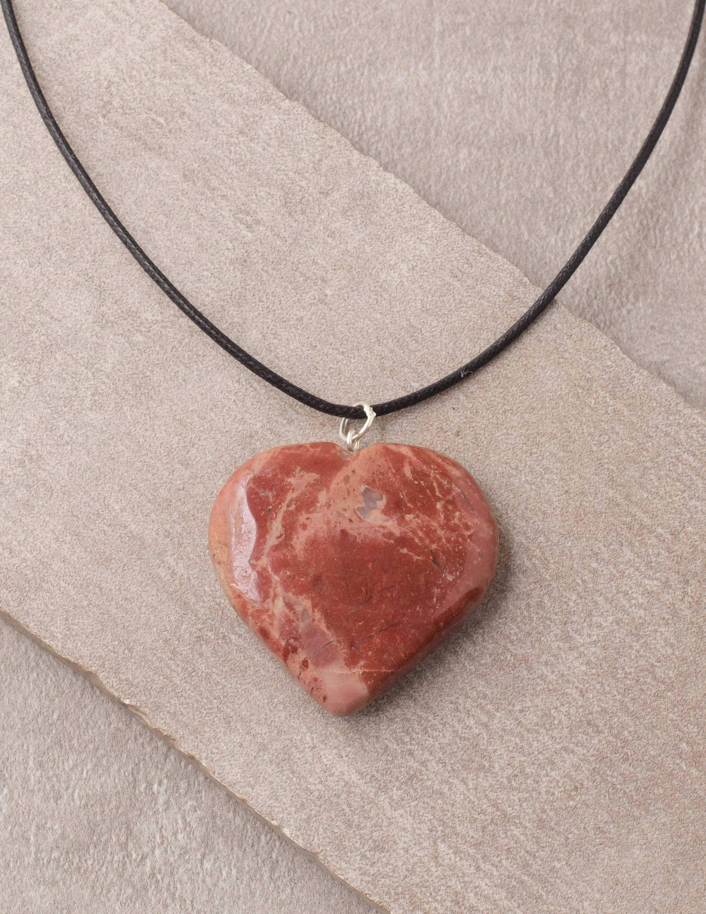 Red Jasper Heart Pendant