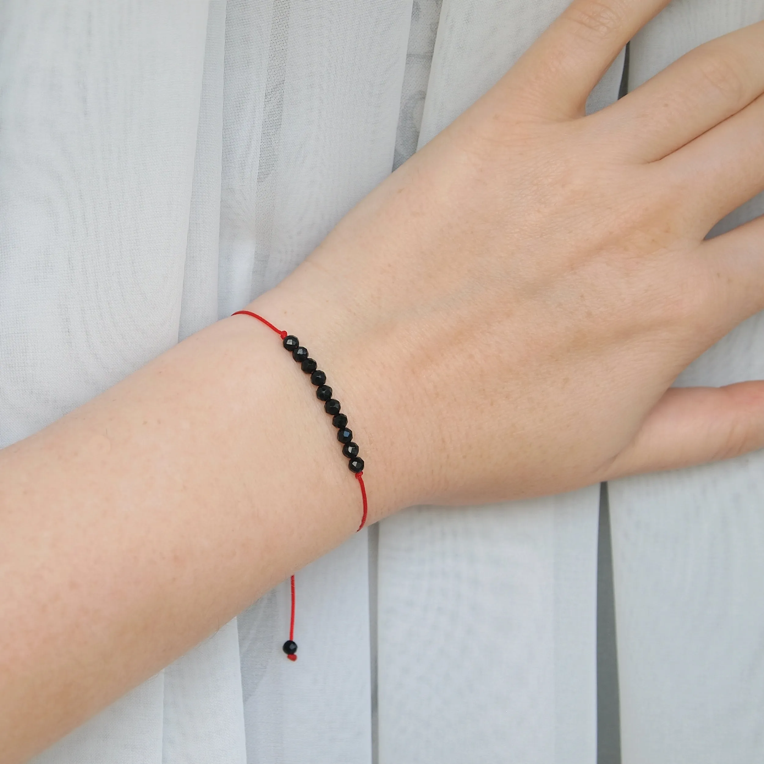 Red protection bracelet with Black tourmaline