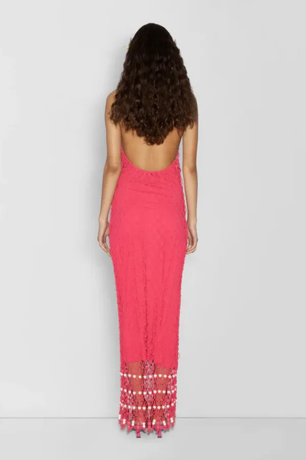 Reis Macrame Maxi Dress Candy