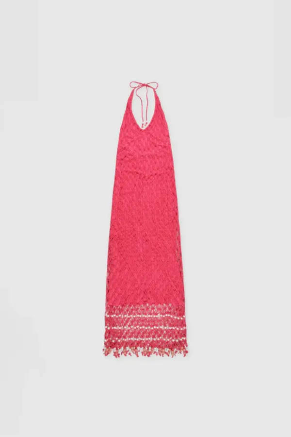 Reis Macrame Maxi Dress Candy
