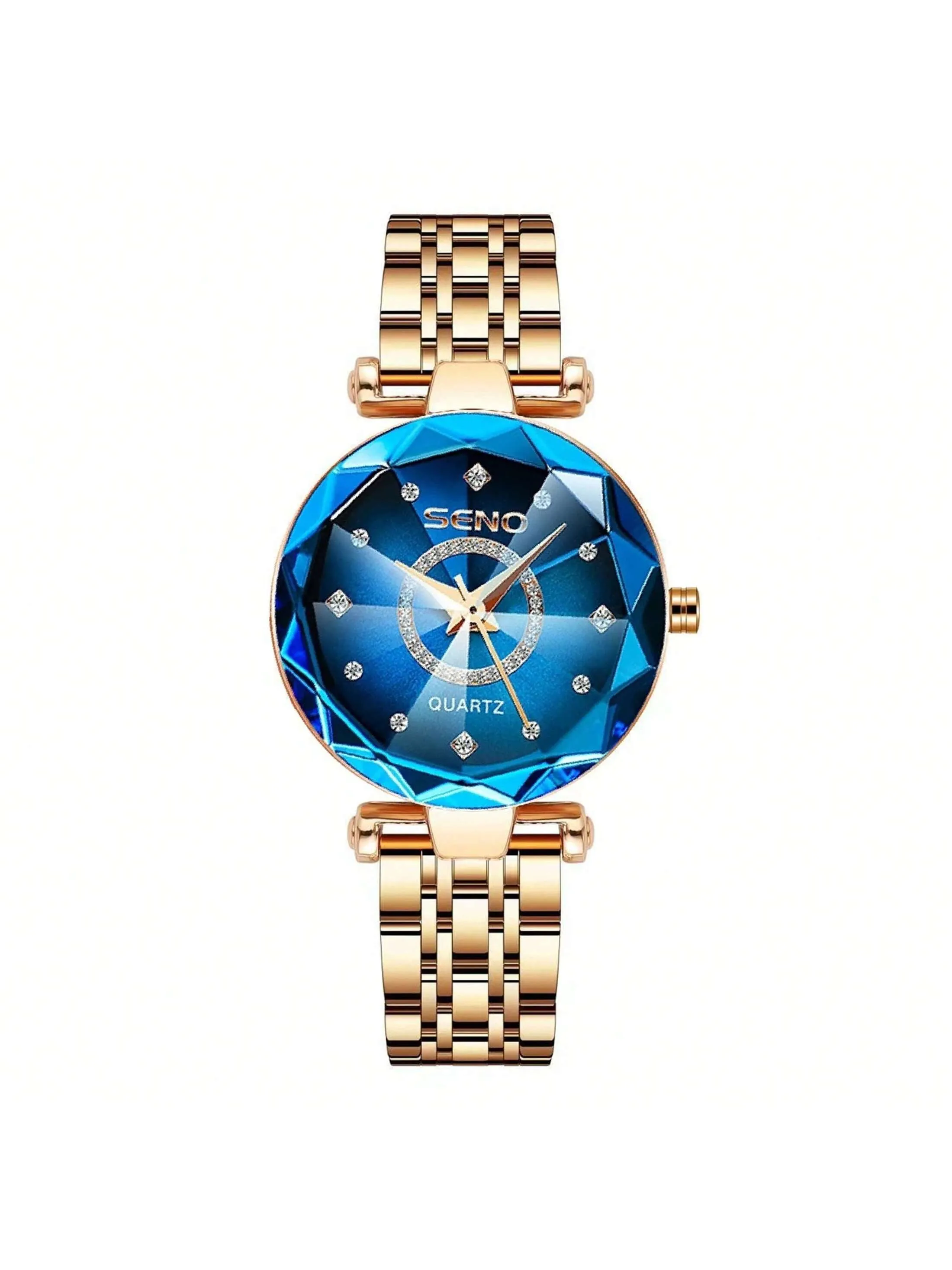 Sapphire Women's Watch with Stainless Steel Rose Gold Strap