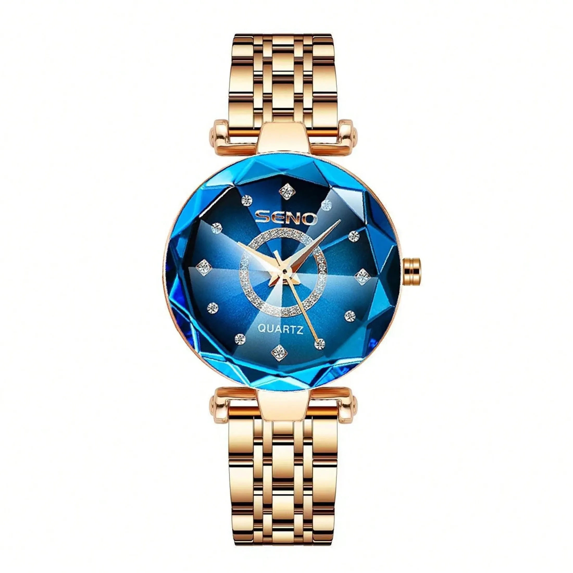 Sapphire Women's Watch with Stainless Steel Rose Gold Strap