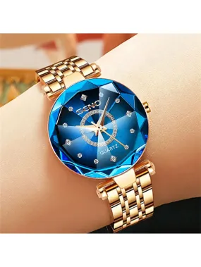 Sapphire Women's Watch with Stainless Steel Rose Gold Strap