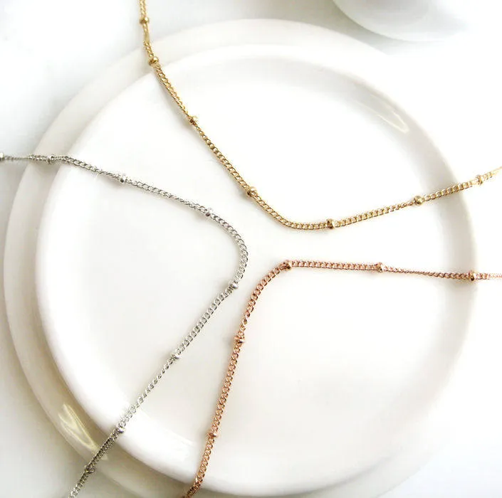 Satellite Chain - Elegant and Sturdy Saturn Beaded Necklace - CG225N. Starts at