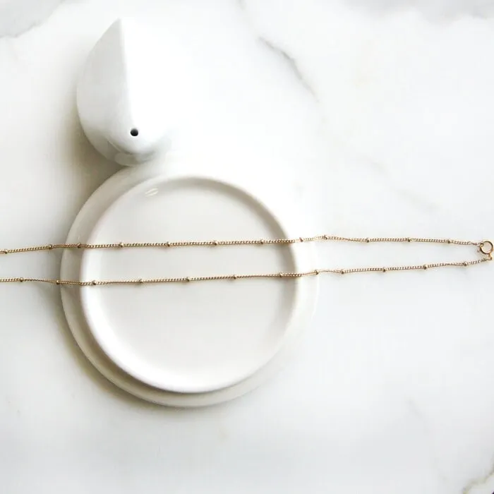 Satellite Chain - Elegant and Sturdy Saturn Beaded Necklace - CG225N. Starts at