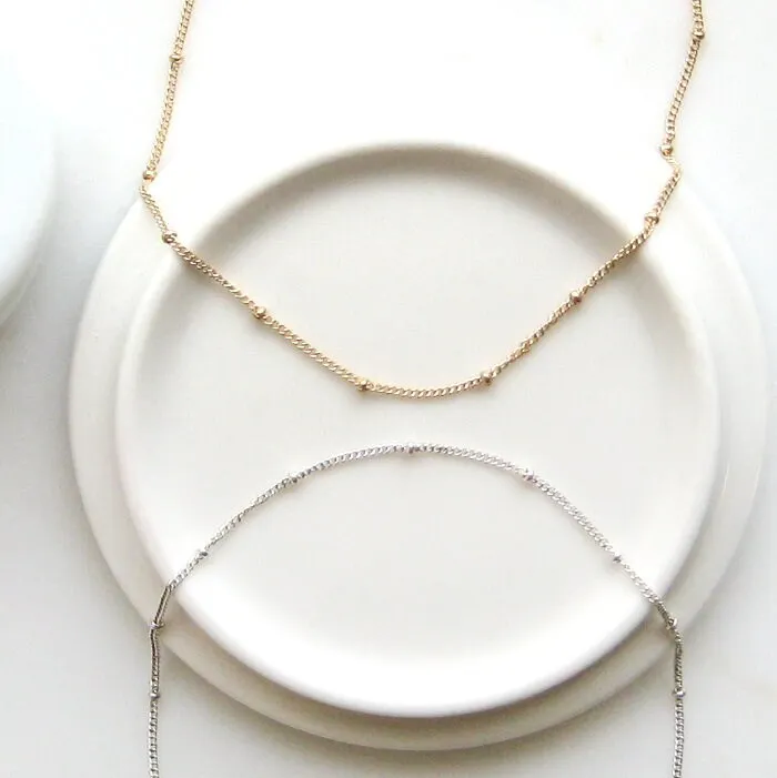 Satellite Chain - Elegant and Sturdy Saturn Beaded Necklace - CG225N. Starts at