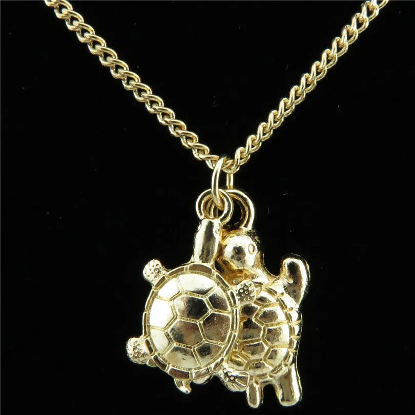 Save Sea Turtle Jewelry | Twin Sea Turtle Necklace Gold Choker