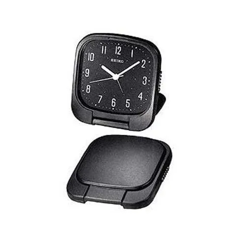 Seiko QXT003KR Black Dial Travel Alarm Clock