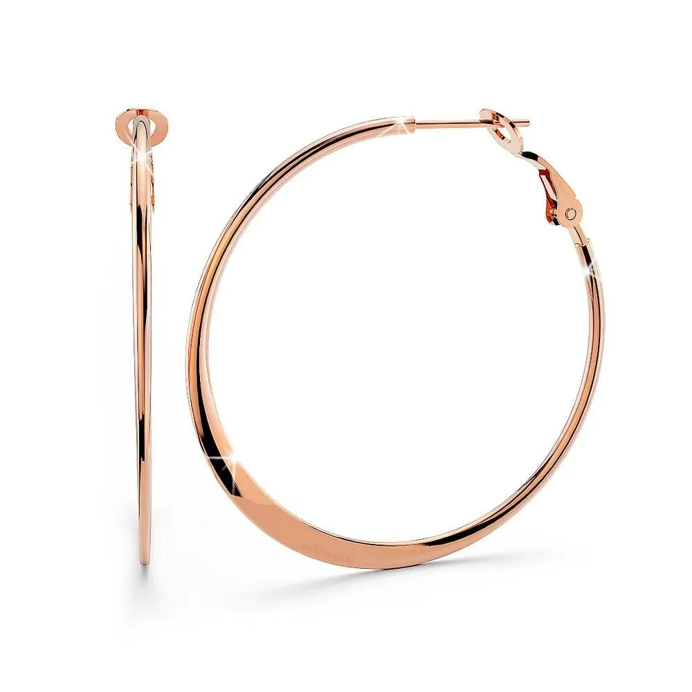 Semi Flattened Hoop Earrings 40mm