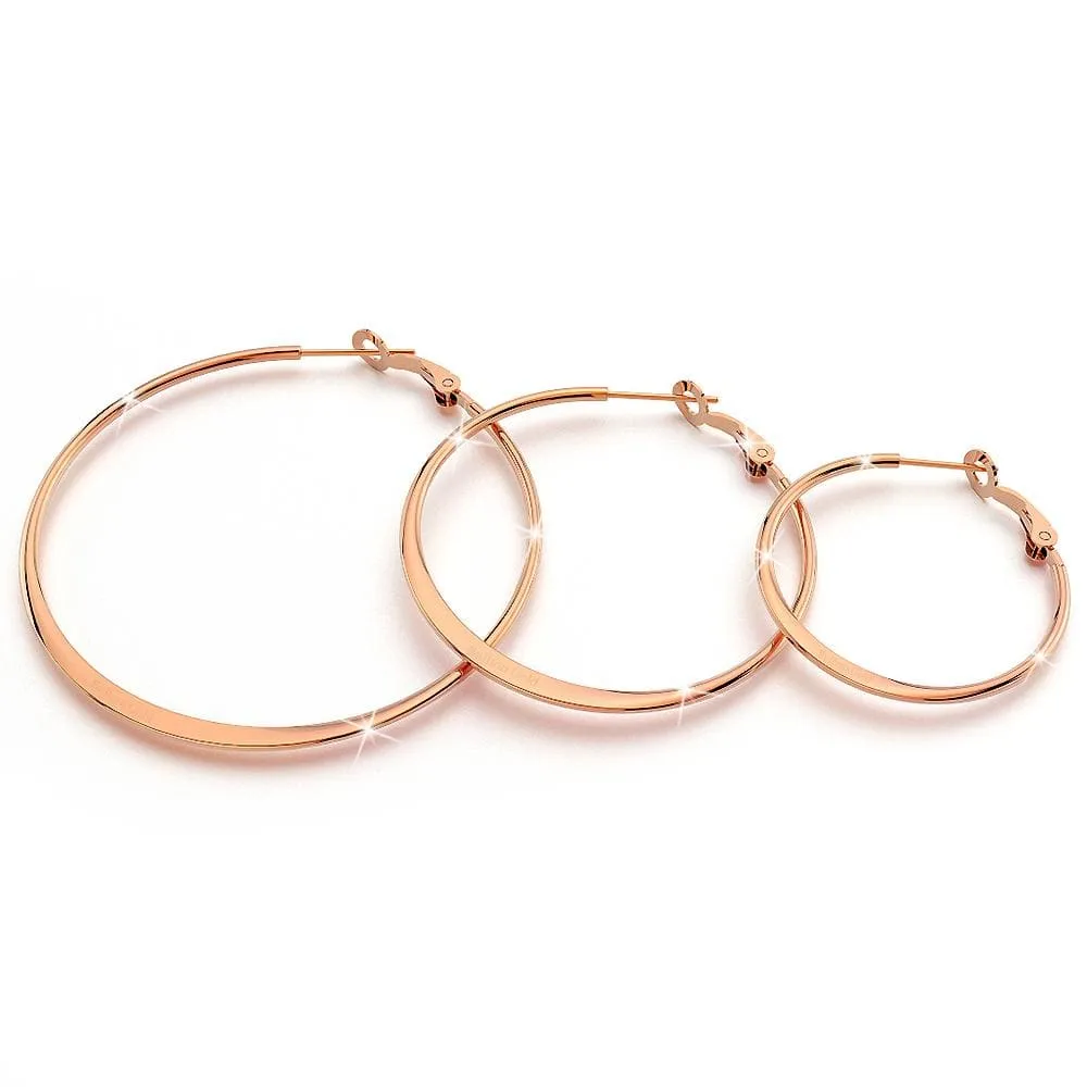 Semi Flattened Hoop Earrings 40mm