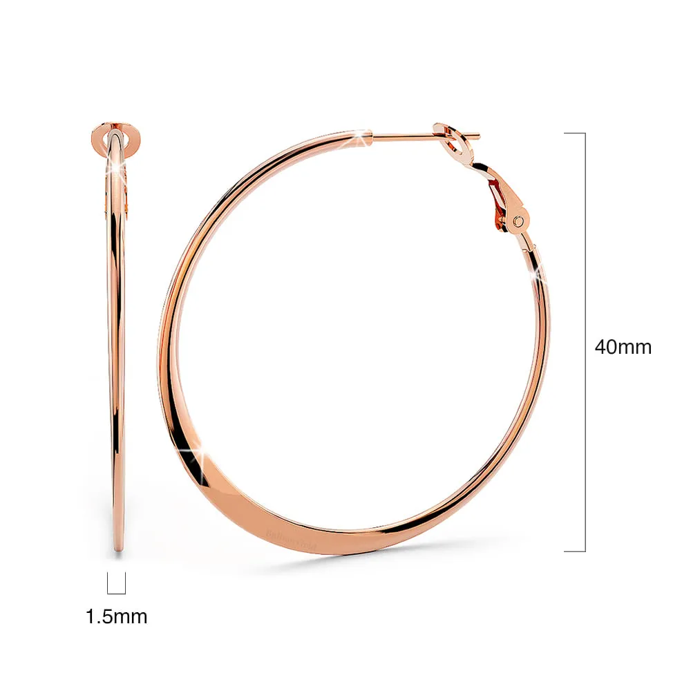 Semi Flattened Hoop Earrings 40mm