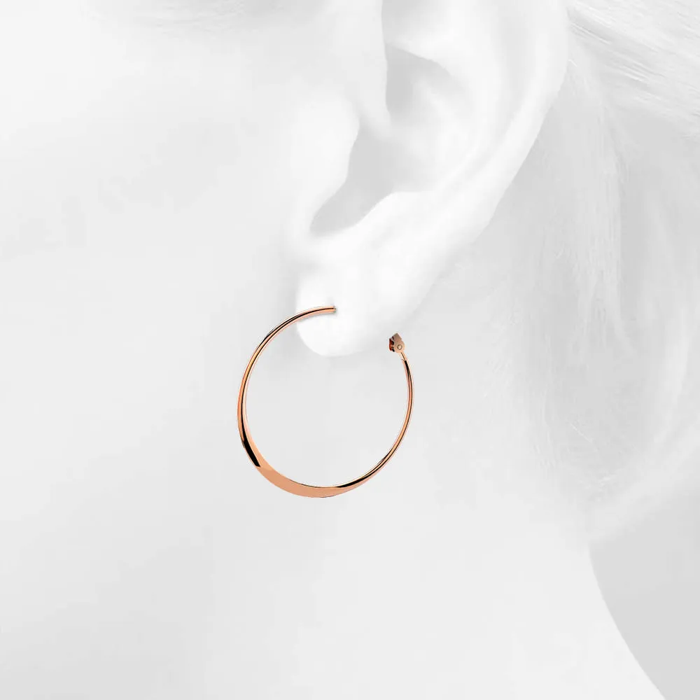 Semi Flattened Hoop Earrings 40mm