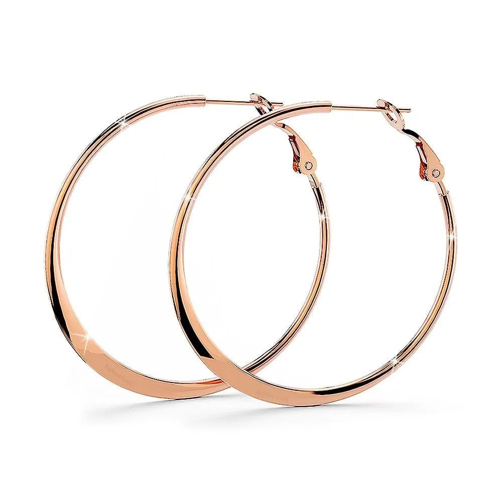 Semi Flattened Hoop Earrings 40mm