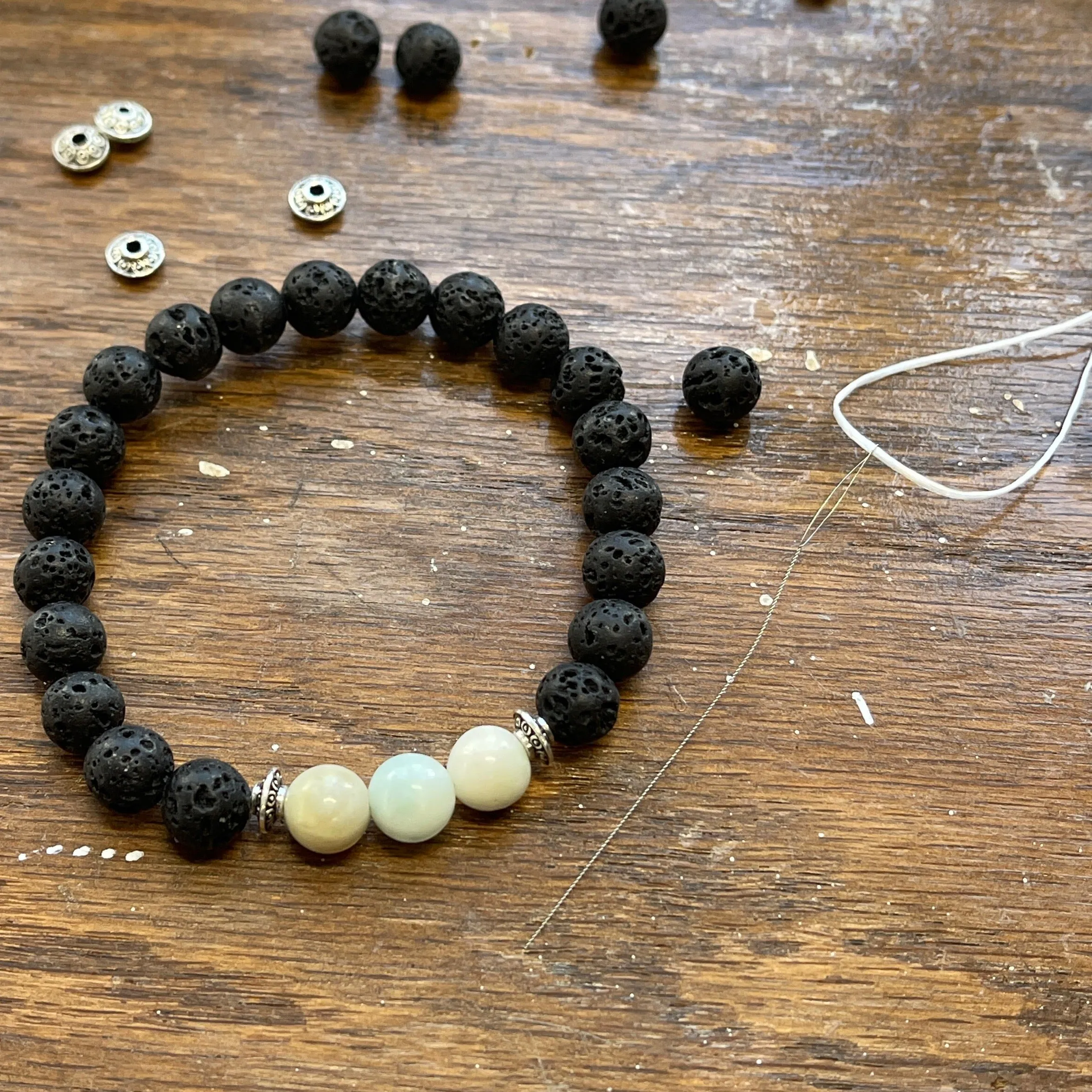 Seraphina Lava Stone Stacking Bracelets