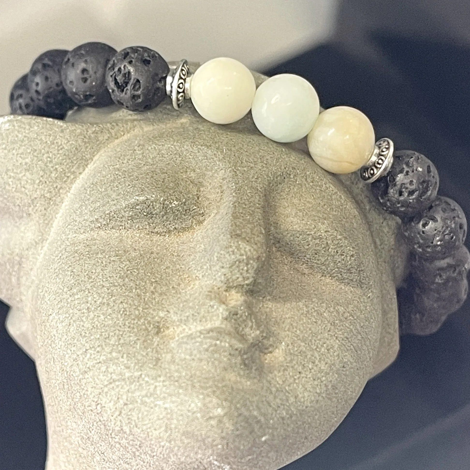 Seraphina Lava Stone Stacking Bracelets