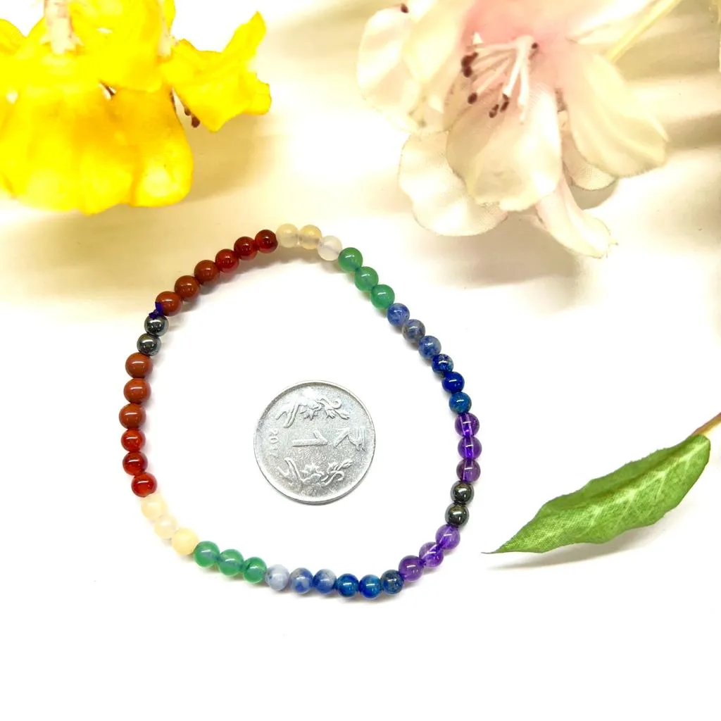 Seven Chakra Stones Bracelet  (Grounding and Balance)