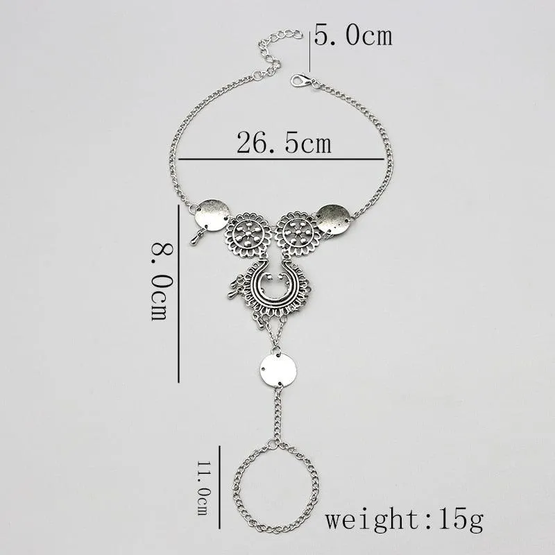 Silver Bohemian Tassel Anklet
