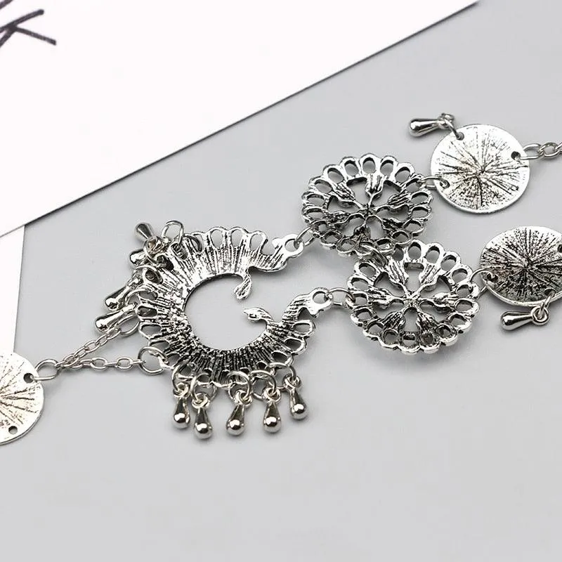 Silver Bohemian Tassel Anklet