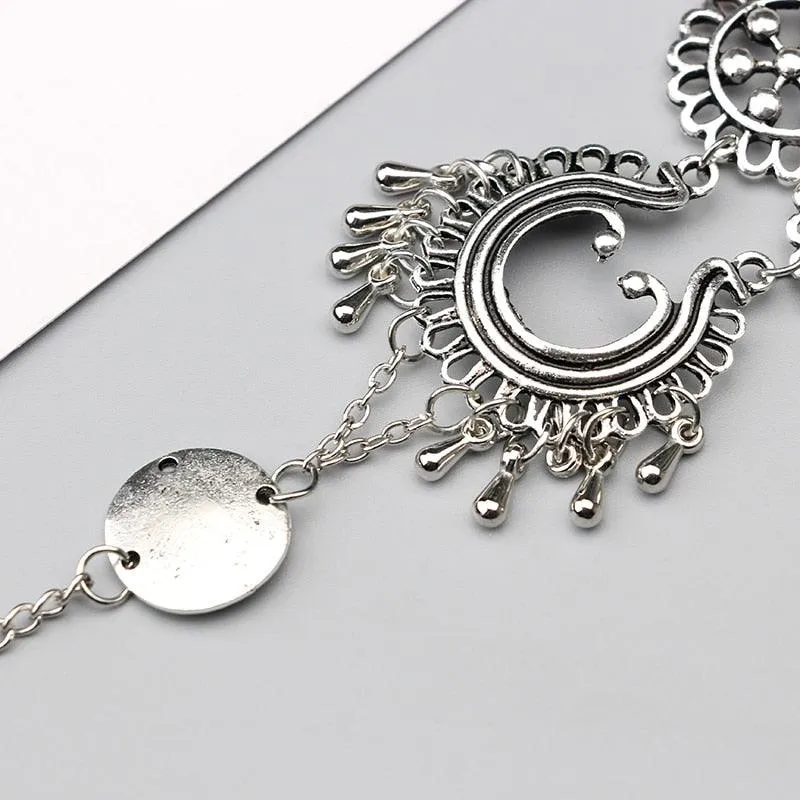 Silver Bohemian Tassel Anklet
