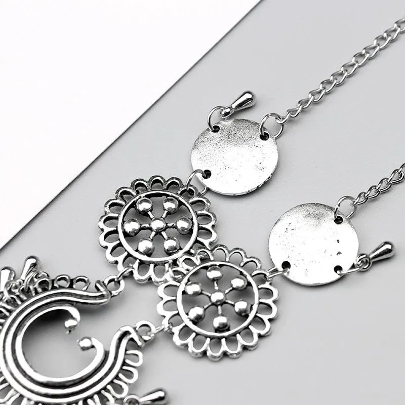 Silver Bohemian Tassel Anklet