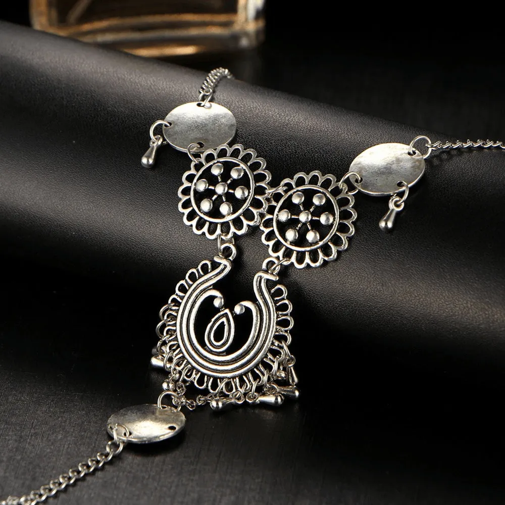 Silver Multi Chain Fine Bohemian Vintage Anklet