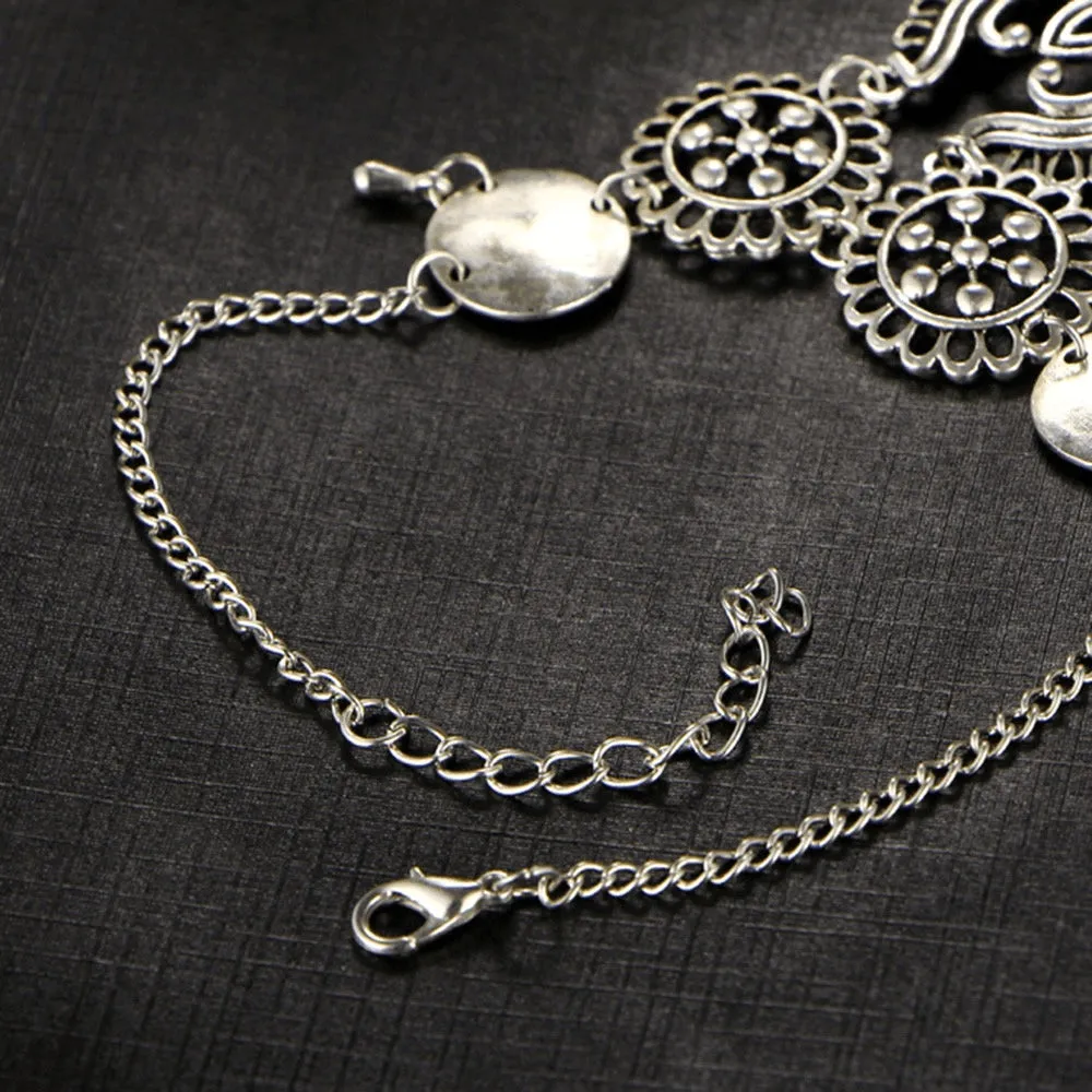 Silver Multi Chain Fine Bohemian Vintage Anklet
