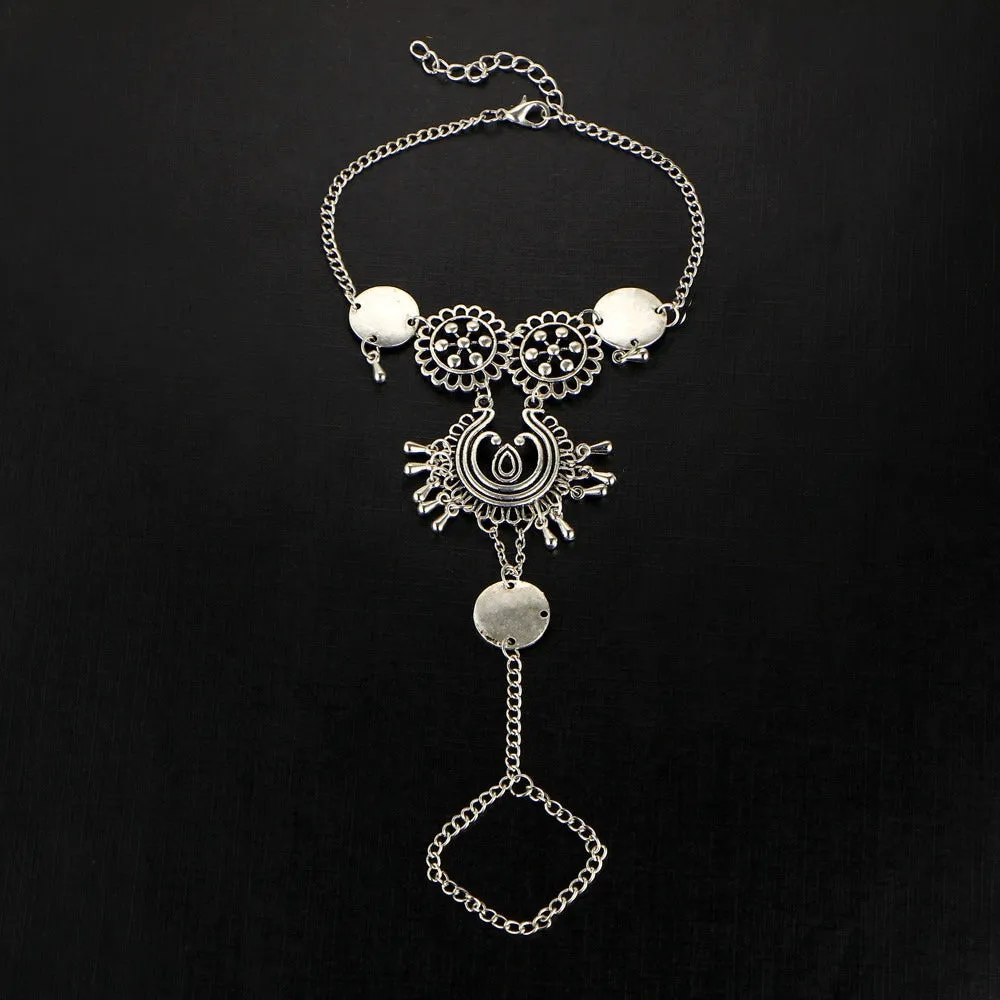 Silver Multi Chain Fine Bohemian Vintage Anklet