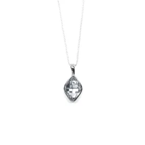 Silver Rhombus Shaped Crystal Necklace
