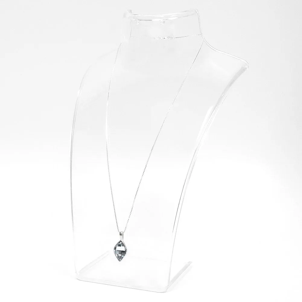 Silver Rhombus Shaped Crystal Necklace