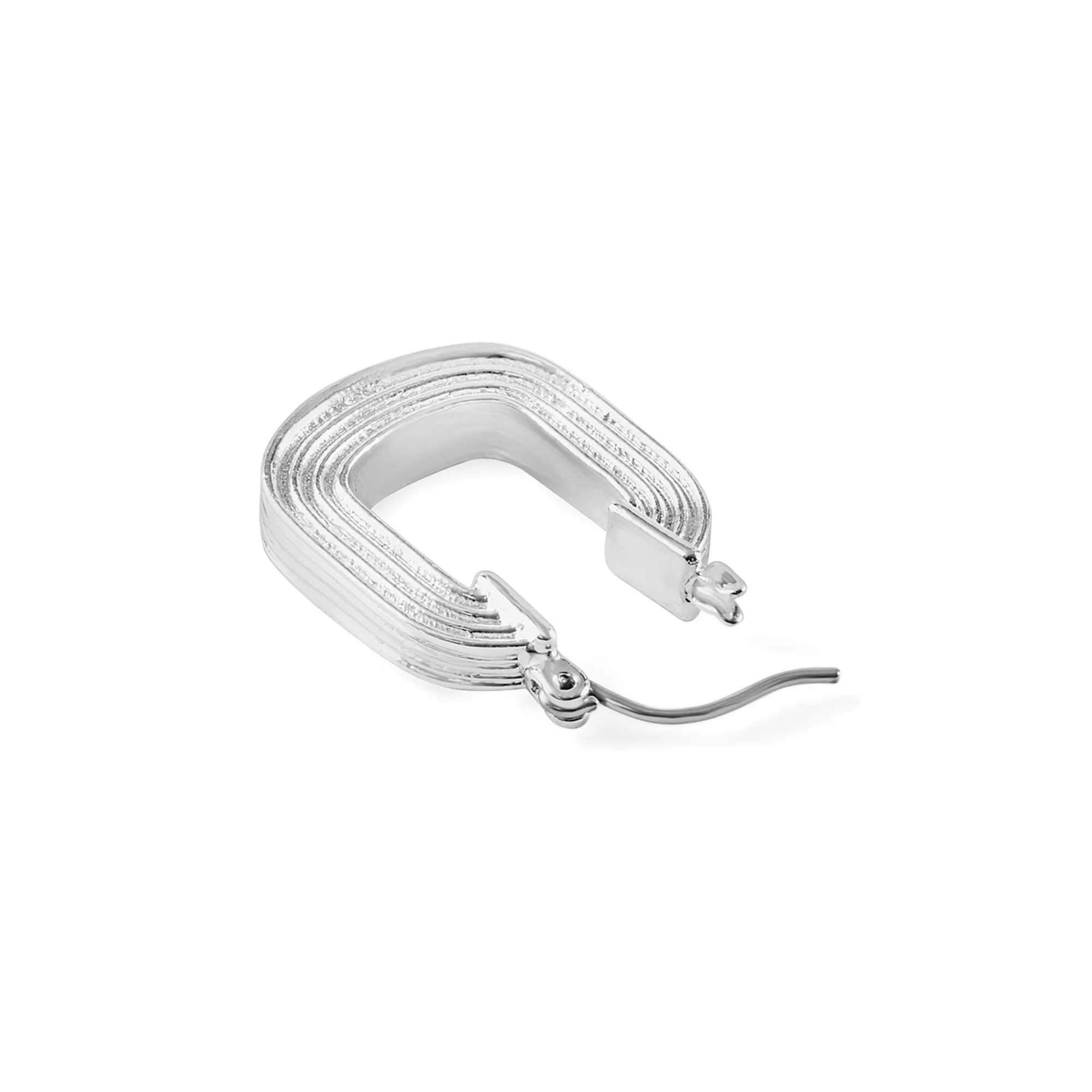 Silver Square Hoop Earrings