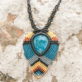 SOLD - Sunetra Macrame Pendant with Kyanite Stone