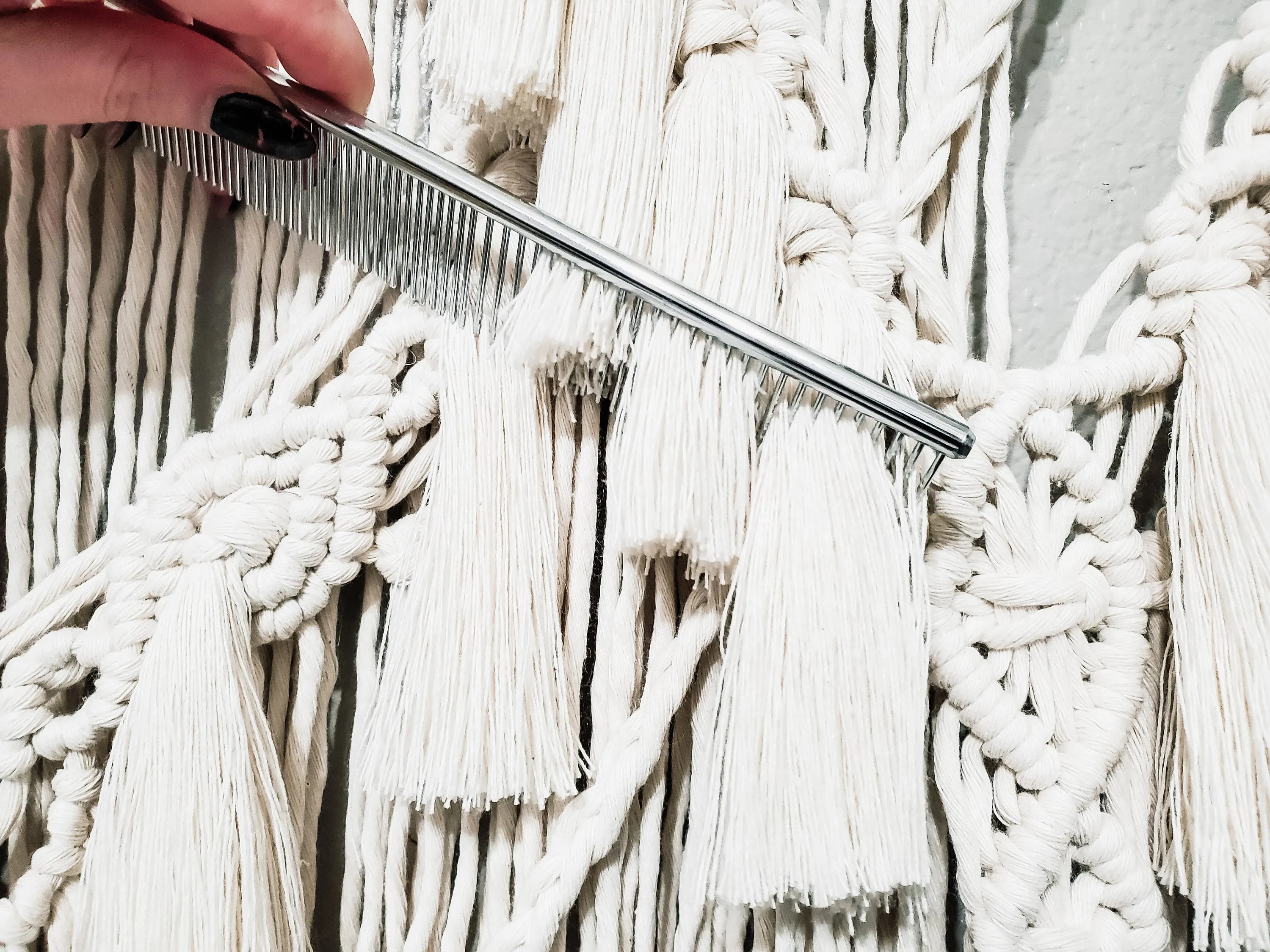 Stainless steel macrame combs. Duel sided fringe and tassels comb.