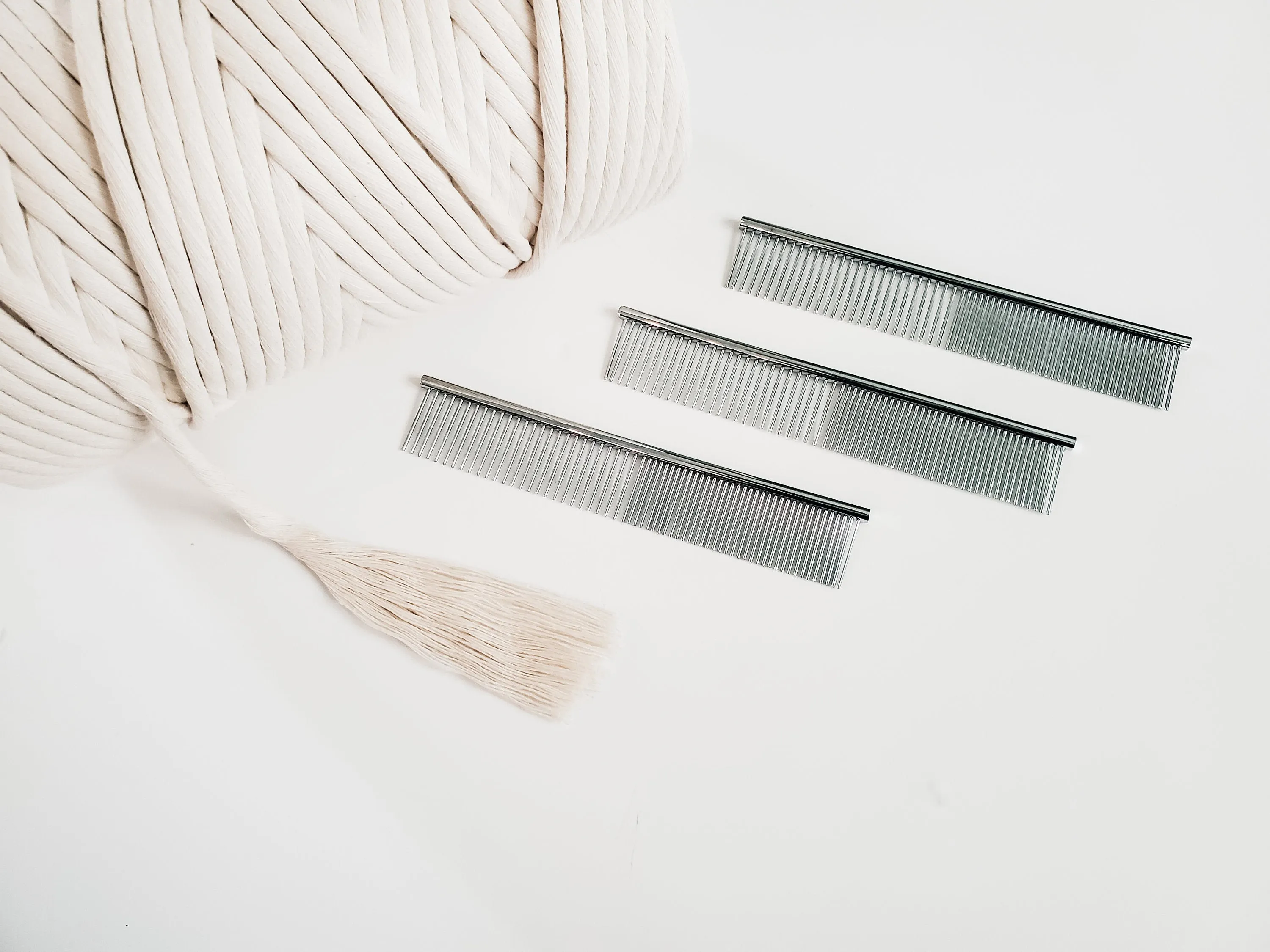 Stainless steel macrame combs. Duel sided fringe and tassels comb.