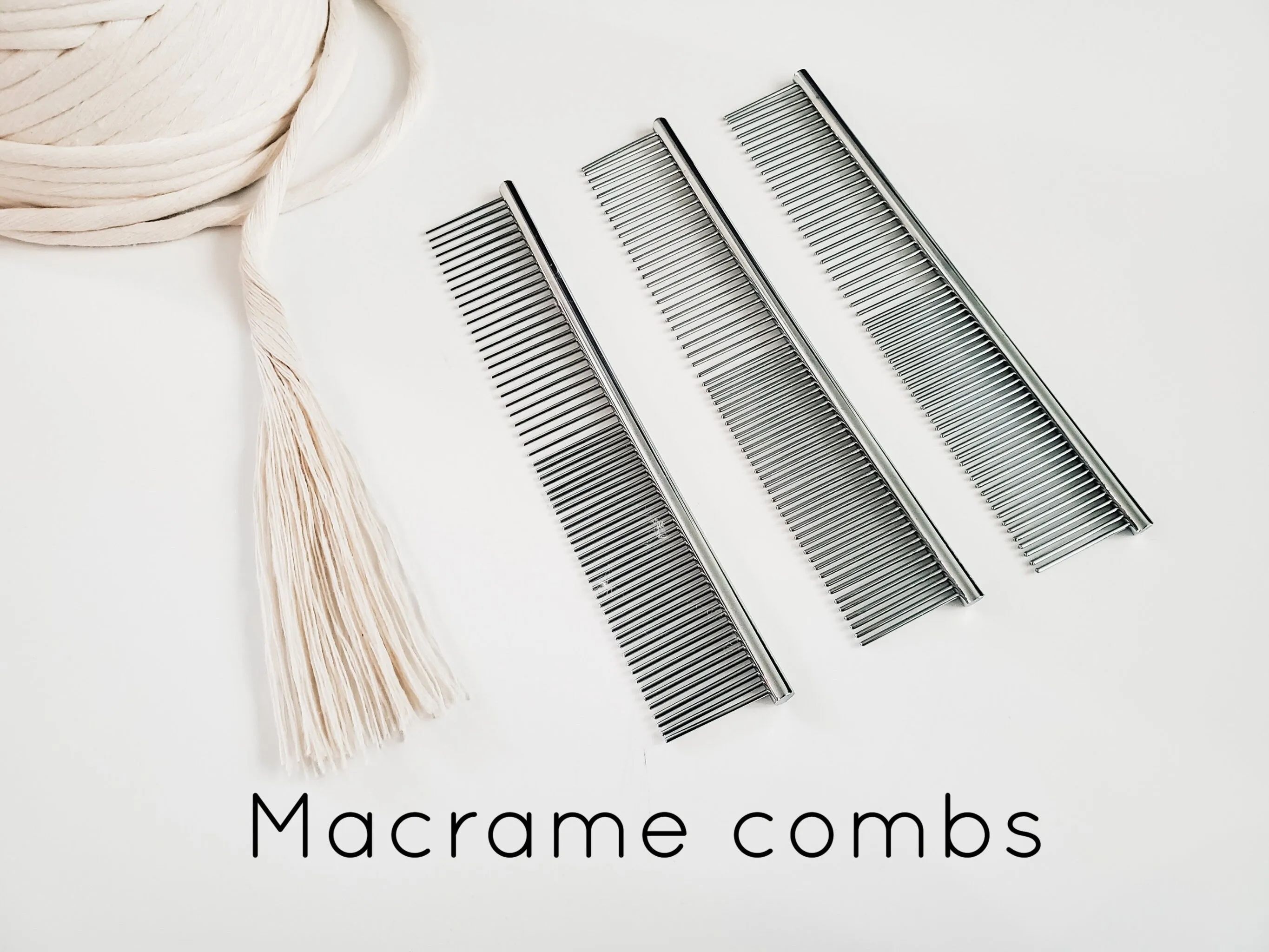 Stainless steel macrame combs. Duel sided fringe and tassels comb.