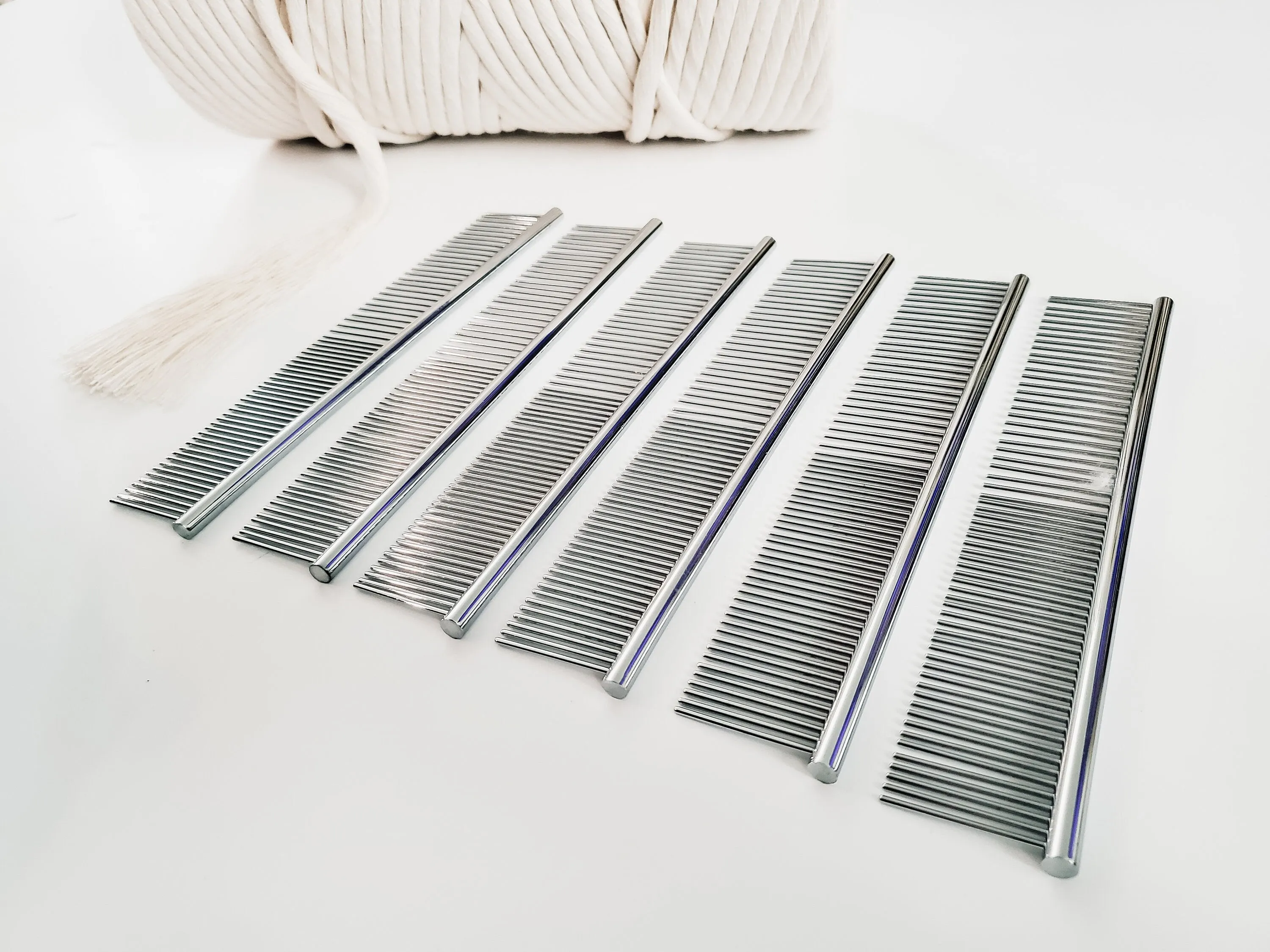 Stainless steel macrame combs. Duel sided fringe and tassels comb.