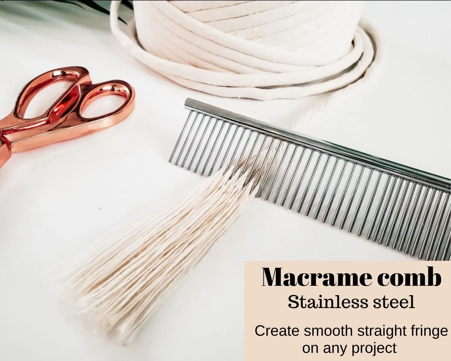 Stainless steel macrame combs. Duel sided fringe and tassels comb.