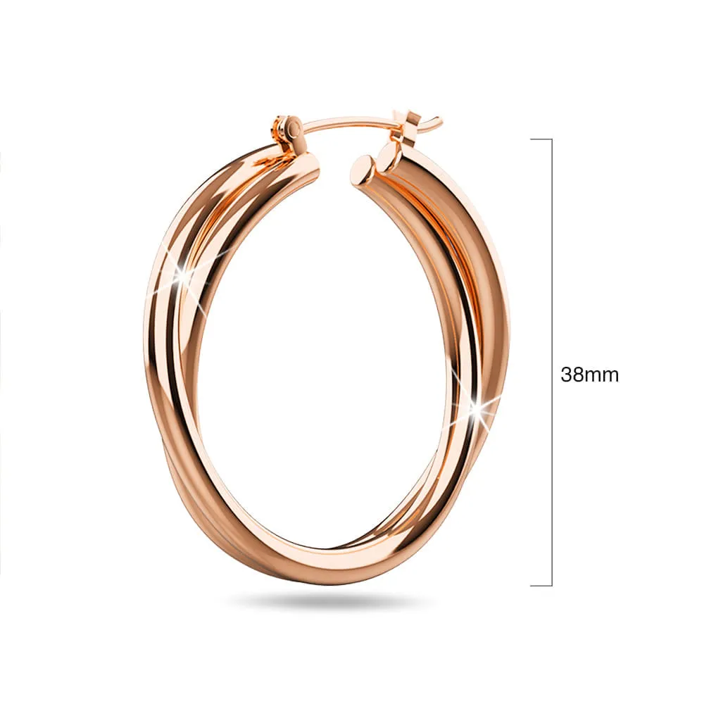 Subtle Hoop Rose Gold Layered Earrings