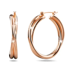 Subtle Hoop Rose Gold Layered Earrings