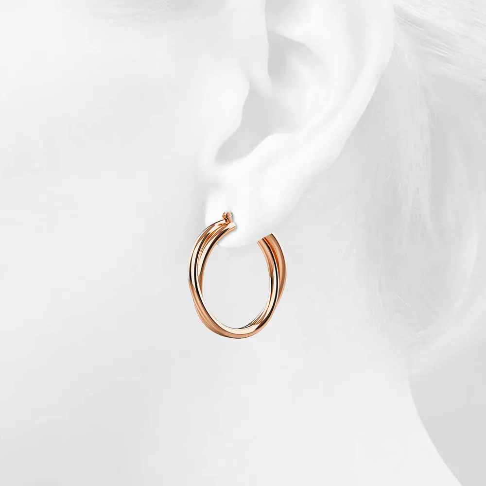 Subtle Hoop Rose Gold Layered Earrings